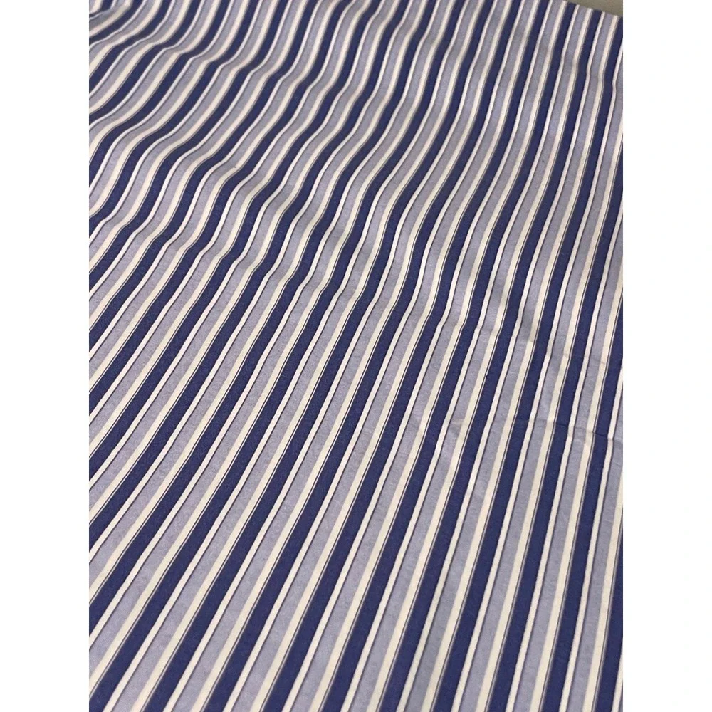 2 Ralph Lauren Flat Sheets Size Twin Putney Blue White Striped Cotton Bedding